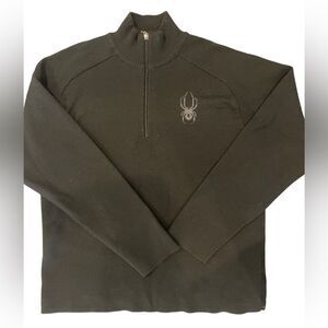 Spyder 1/4 zipper black mock turtleneck sweater sz L